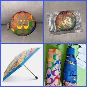 COACH Rainbow Umbrella & Coin Purse Set